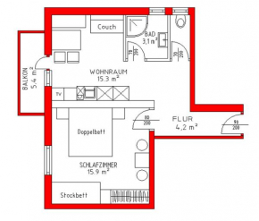 Ferienwohnung mit eigenem Balkon